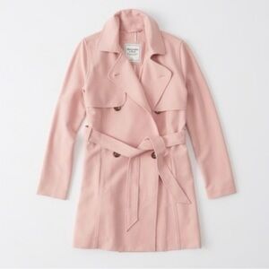 Abercrombie & Fitch Soft Light Pink Trench Coat